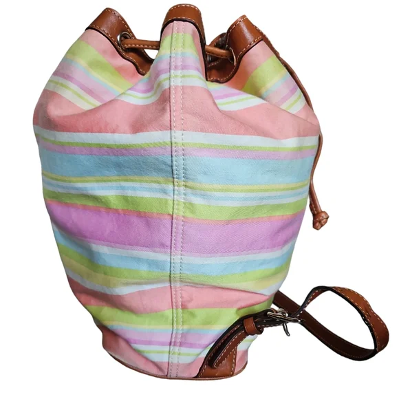 COACH Rare 2009 Pastel Striped Bag/Backpack